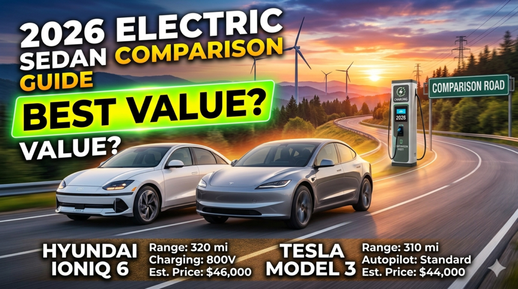 esla Model 3 vs Hyundai Ioniq 6 – 2026 Electric Sedan Comparison Guide